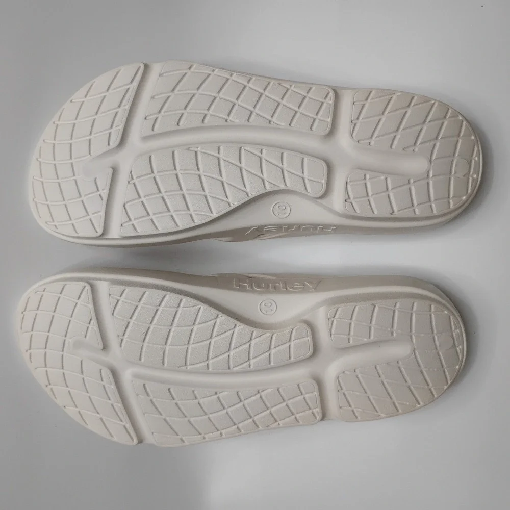 Hurley Injection Flip Flops Men's 10 White Comfort Sandals